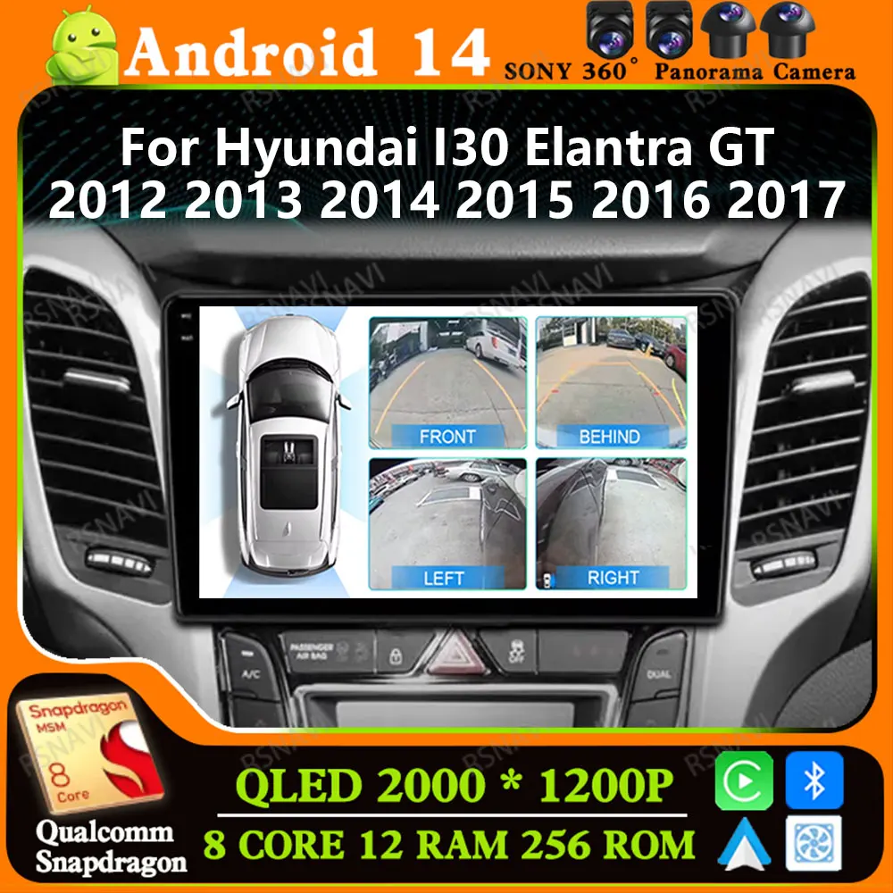 

Автомобильный радиоприемник Andoird 14 для Hyundai I30 Elantra GT 2012 2013 2014 2015 2016 20173 2014 2015 2016 2017 GPS DSP BT Мультимедиа 5G WIFI