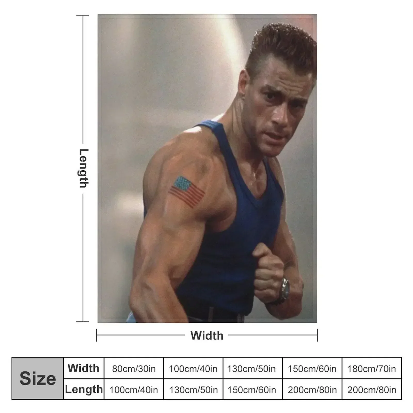New Jean-Claude Van Damme Throw Blanket couch cozy soft plush fuzzy picnic outdoor blanket