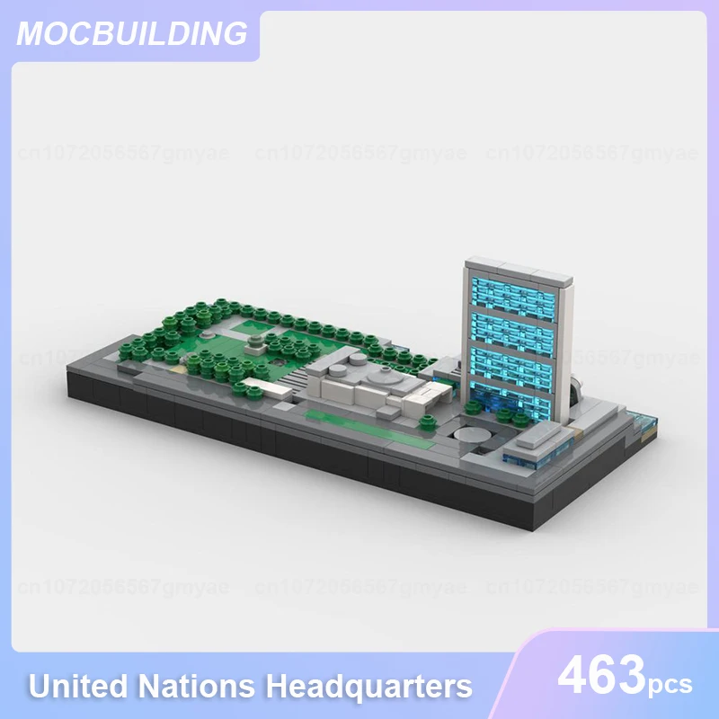 United Nations Headquarters- NYC MOC Building Blocks DIY Assemble Bricks Architecture Model Display Educational Toy Gifts 463PCS