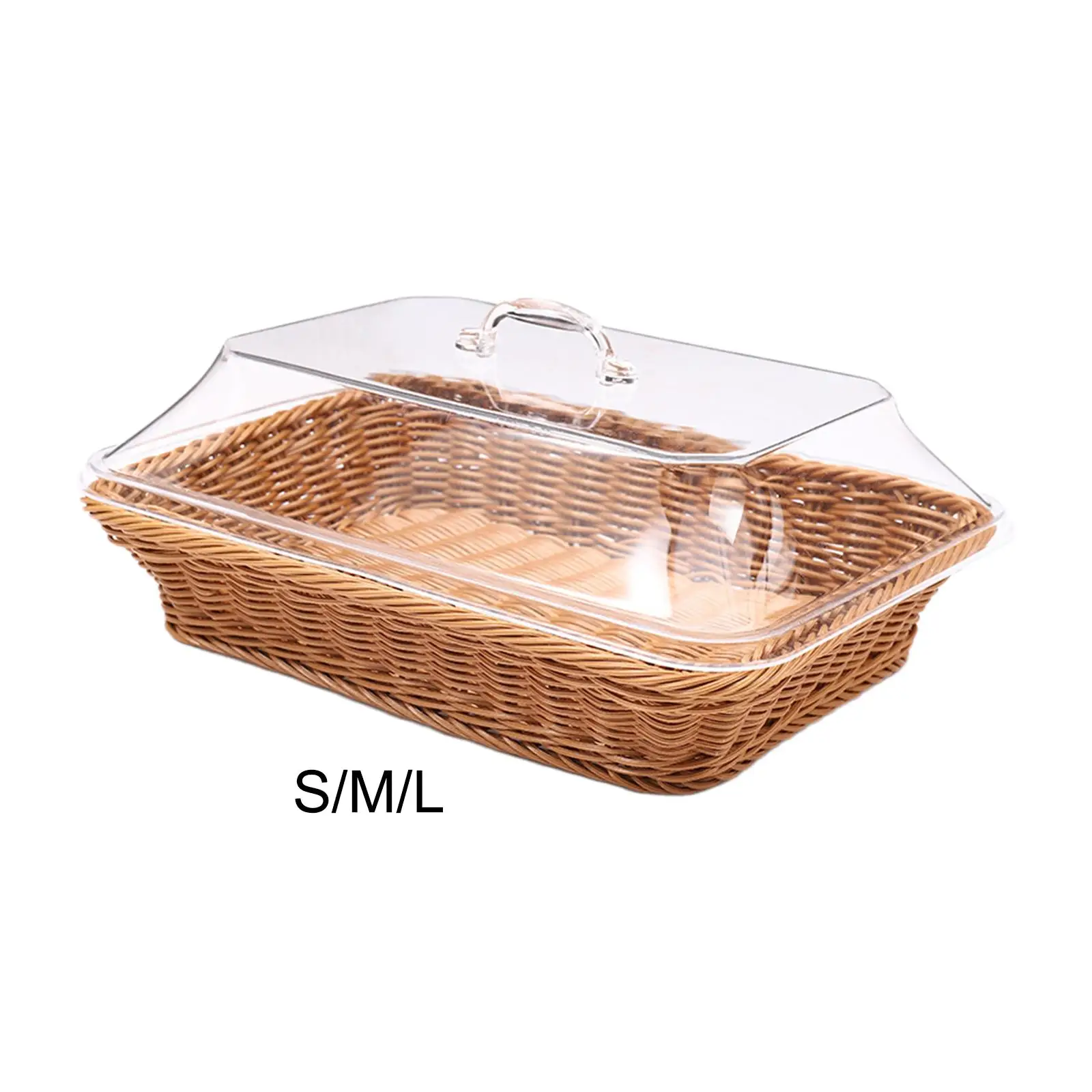 

Imitation Rattan Basket, Rustic Woven Fruit Basket, Serving Tray for Picnic,