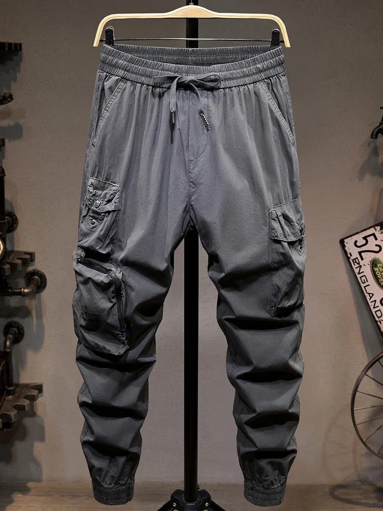 

Мужские повседневные брюки American Sle Outdoor Work Pants: свободные, с множеством карманов, тактические, модные, из чистого хлопка