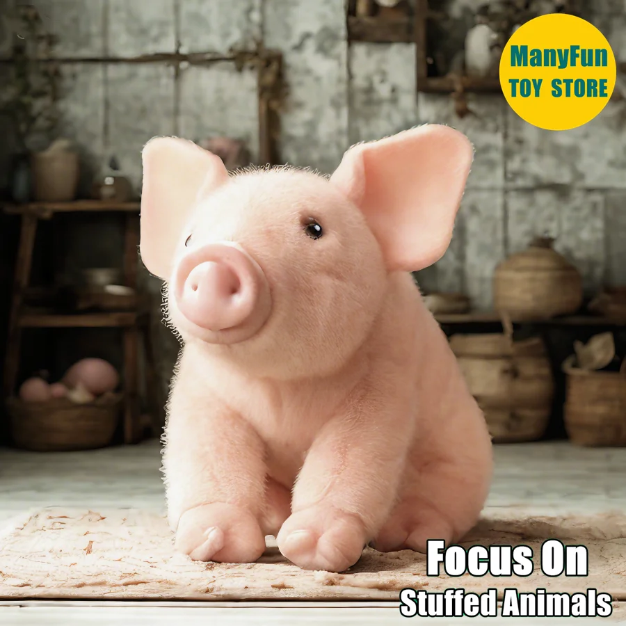

Lifelike Pink Pig Plush Toy - Realistic Hog Stuffed Animal,Cute Farrow Plushie Gift,Lifelike Piggy Doll