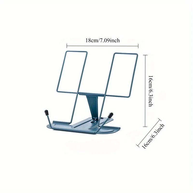 Foldable & Adjustable Iron Desk Stand | Portable Reading and Typing Holder for Books, Phones, Tablets,Home Office Organizer