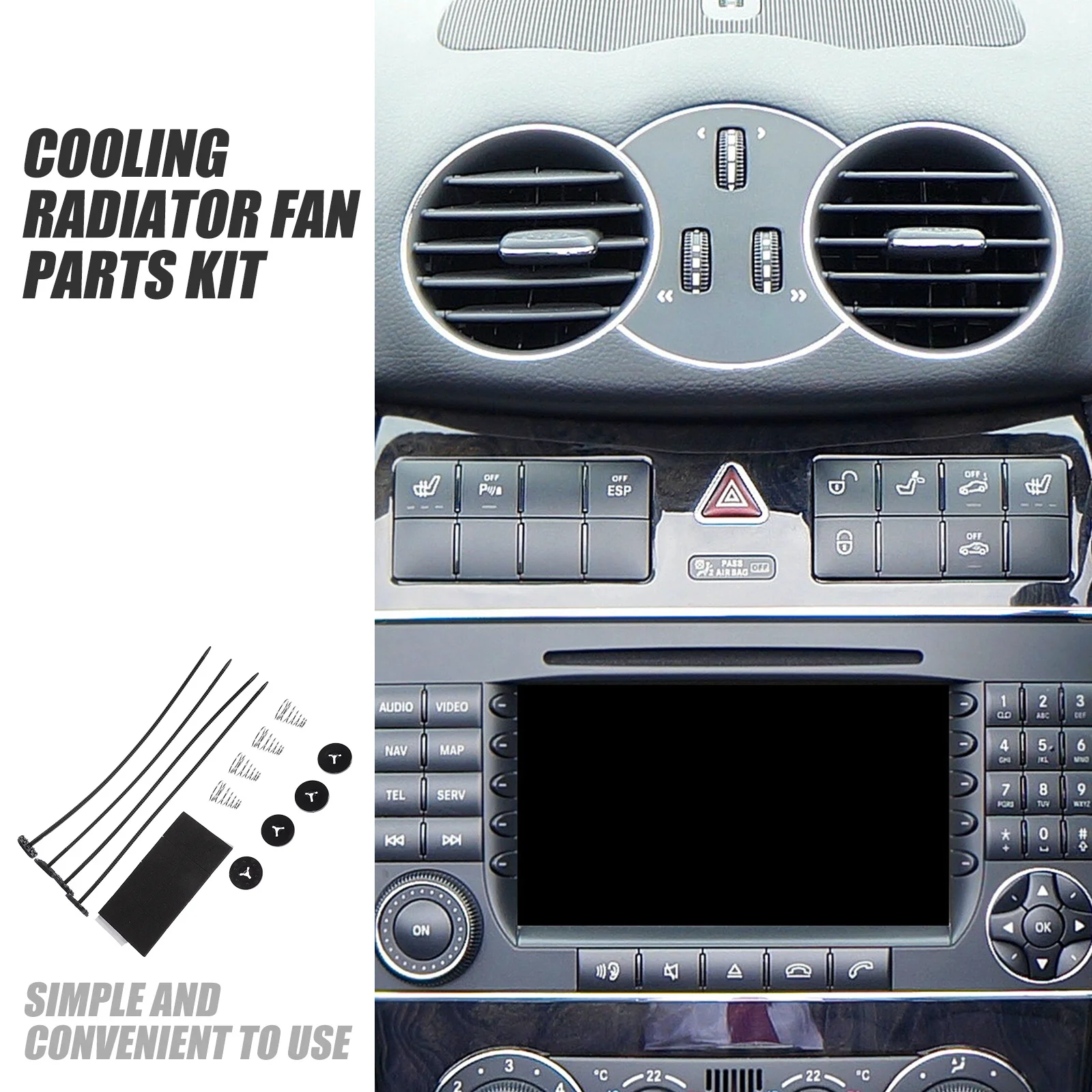 

1 Set Electric Cooling Radiator Parts Kit Universal Car Fan Installation Hardware Auto Cooling Fan Accessory Engine Component