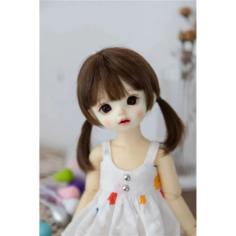 

BJD/SD Doll wig 1/3 1/4 1/6 1/8 Milk Silk Short Hair Double Ponytail doll Accessories