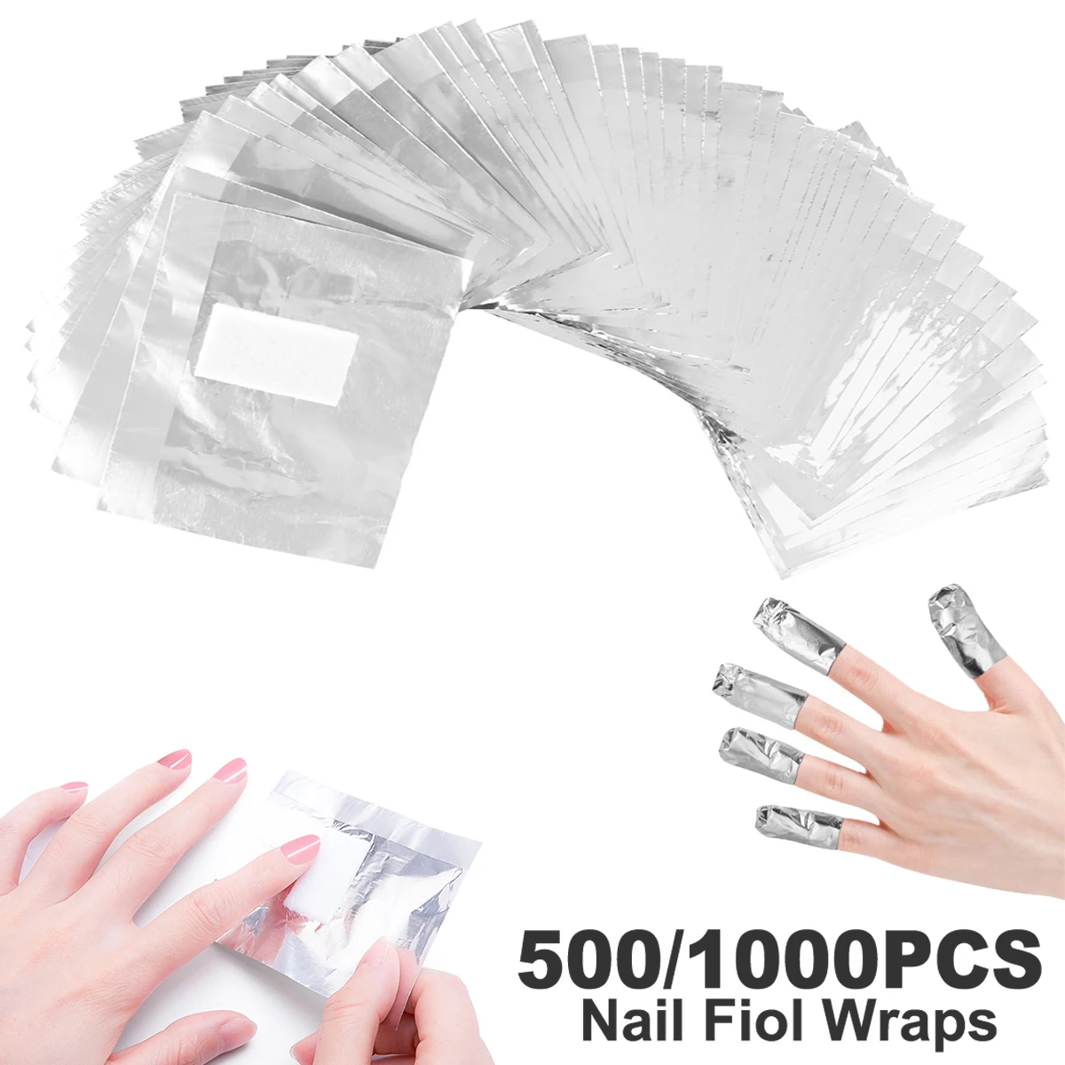 

500/1000 шт., обертывания для удаления оловянной фольги, встроенные ватные диски, обертывания для маникюрного лака, средство для удаления геля, инструменты для ухода за ногтями