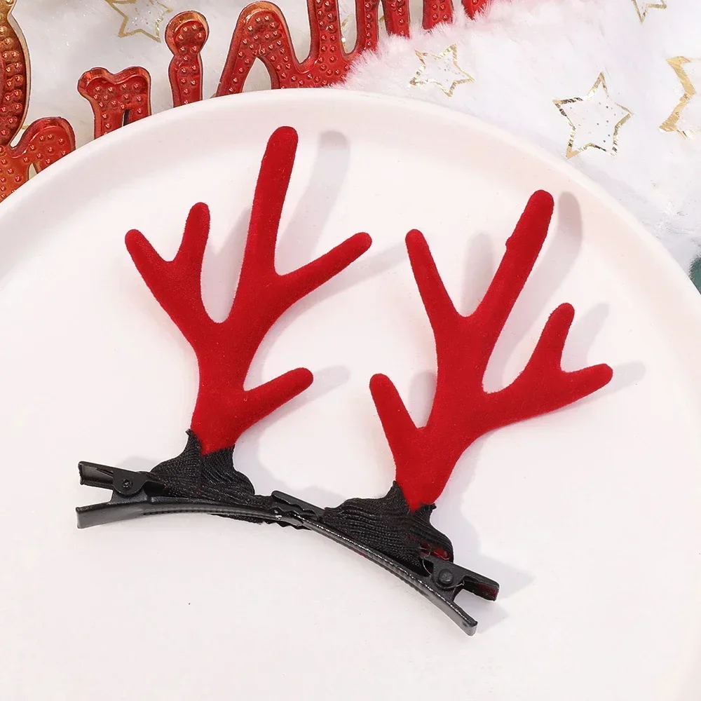 2/40pcs DIY Red Brown Antler Headdress Deer Horn Tree Branches Headband Accessories Christmas Gift Cosplay Photoprops Decor