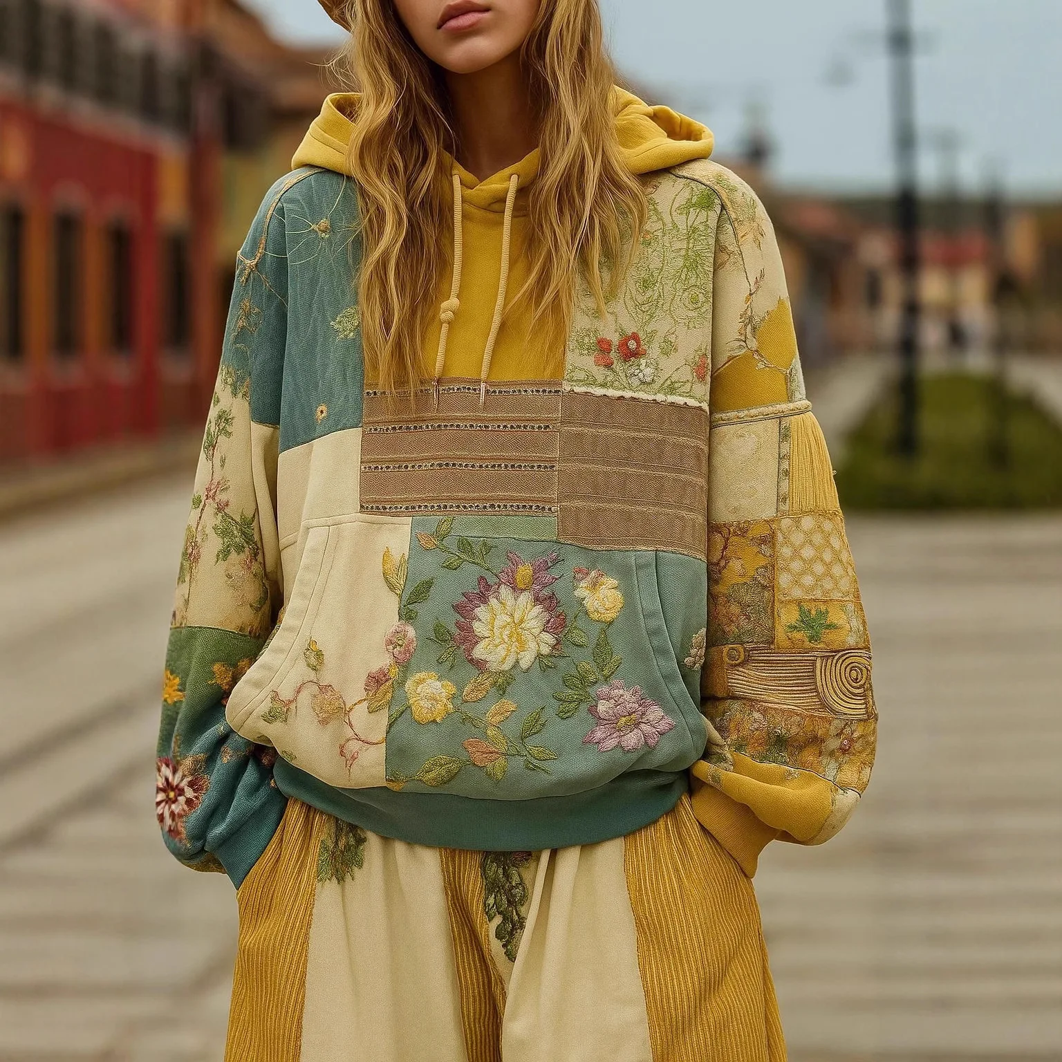 Ensembles Trekt Oversized Hoodie Mode Gedrukt Capuchon Kleurblok Sweatshirt Dames Lange Mouw Winter Trui Ropa De Mujer