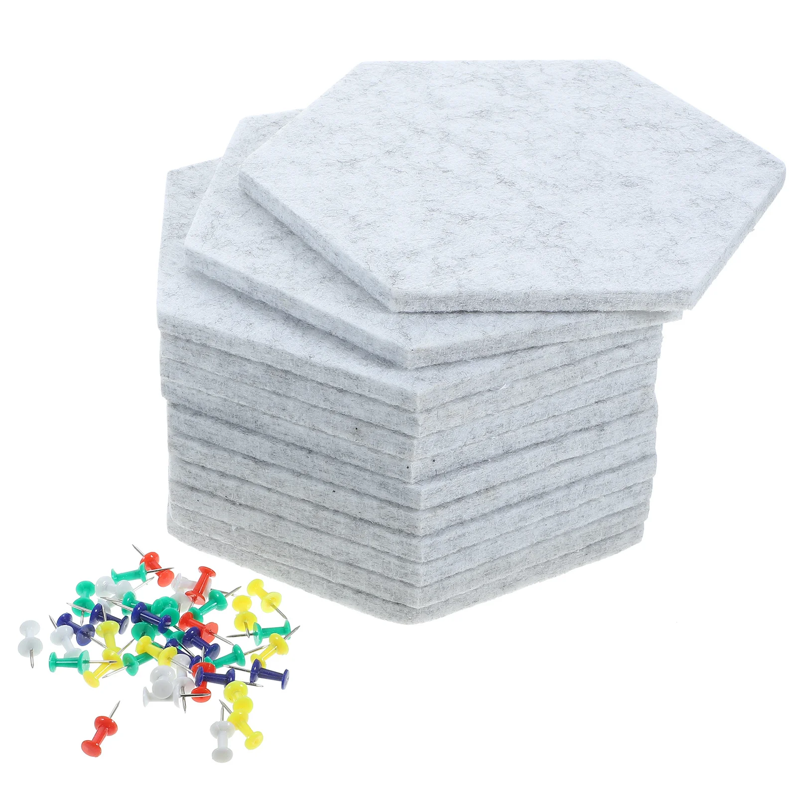

1 Set Hexagon Felt Board Wall Protectors Multi-Functional Display Message Board Soundproofing Mat For Office Classroom Home