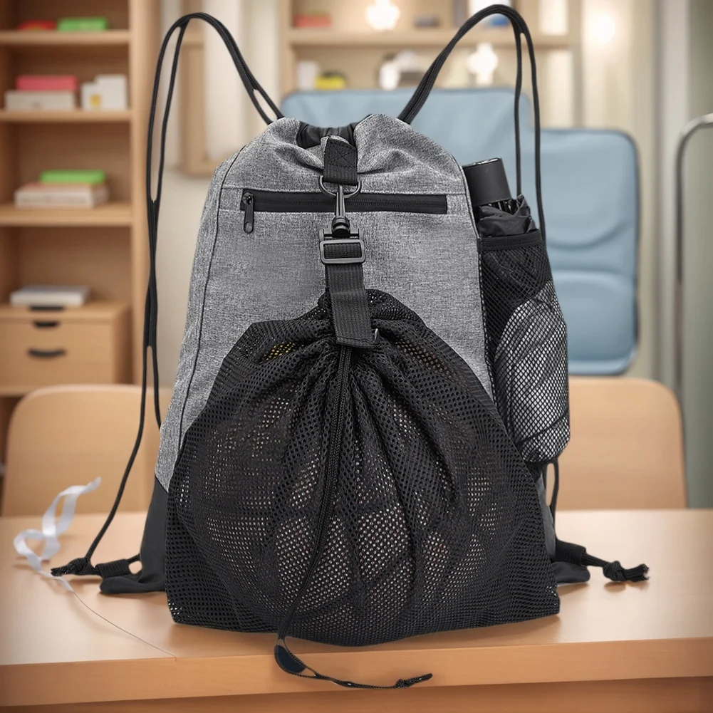 Faltbarer Fußball-Rucksack mit abnehmbarer Netztasche, Sportsack-Tasche, verschleißfester Nylon-Ball-Rucksack, Volleyball-Baseball-Yoga-Tasche