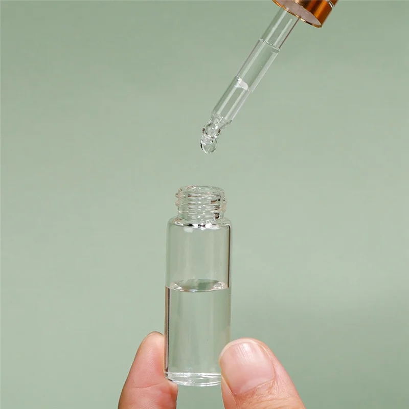 

50 Pack 2Ml Clear Glass Dropper Bottles, Mini Sample Dropper Bottles For Essential Oils Perfume Cosmetic Liquid Durable