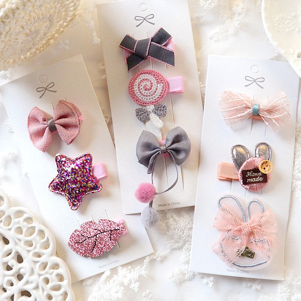 Cute Pink Baby Hair Clip Hand Woven Bowknot Baby Hairpin 3D Cartoon Crown Side Clip Children's Hair Accessories - Image 4