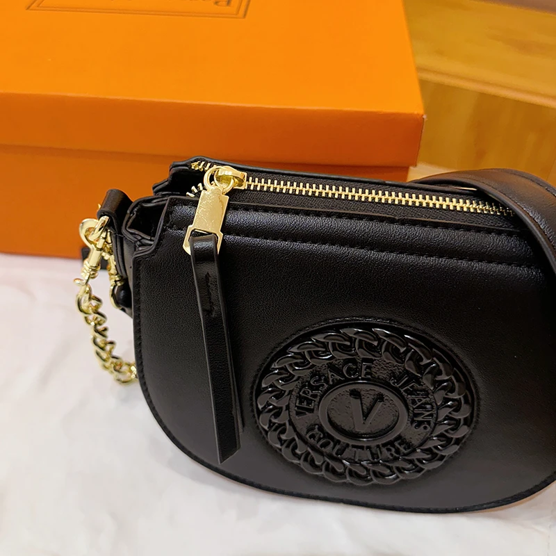 Bolso de hombro para mujer hecho de cuero genuino, creación de diseñadores famosos, elegante bolso cruzado diario