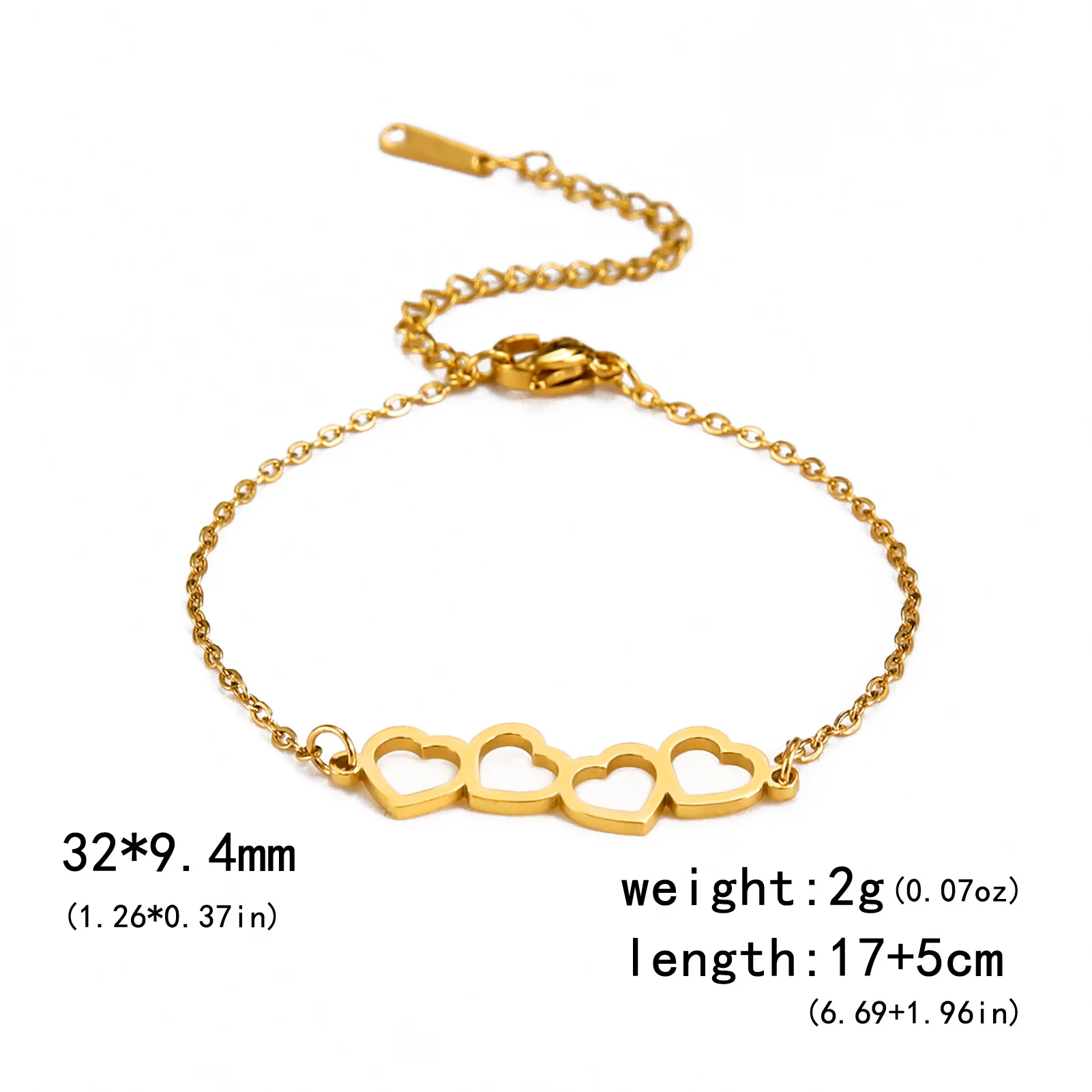 Stainless Steel Bracelets Classic Sweet Hollow Heart Fashion Chain Charm Bracelet For Women Jewelry Party Friends Best Gifts