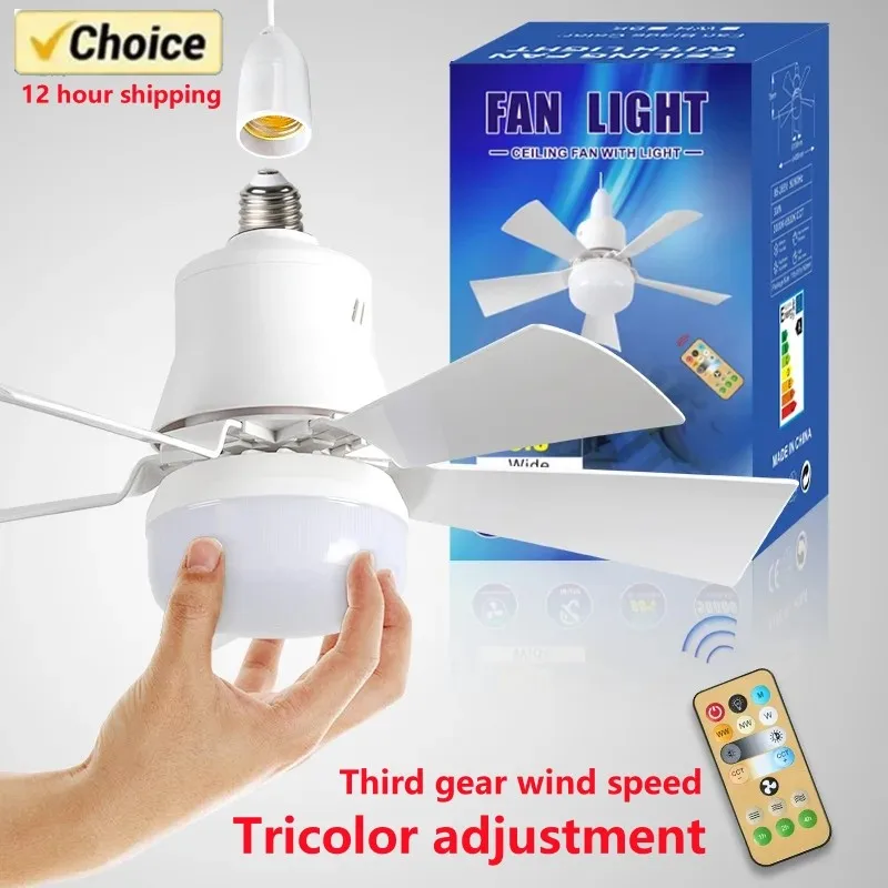 LED 30w Ceiling Fan Light E27 With Remote Control for Dimming Suitable For Living Room Study Household Use 85-265v