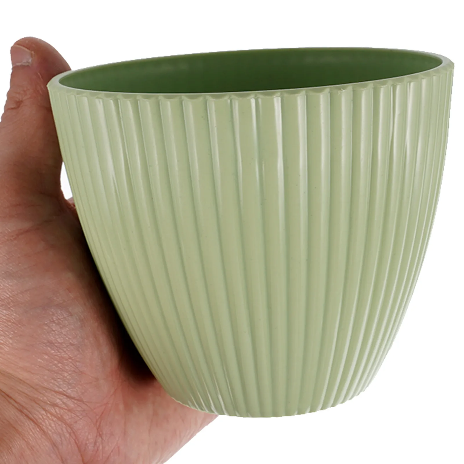 

4Pcs Resin Plant Pots Wide Application Drainage Holes Indoor Balcony Garden Flower Planters with Tray Plants Pots