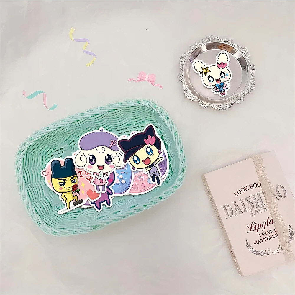10/30/50 قطعة Kawaii Tamagotchi الحيوان الكتابة على الجدران ملصقات لطيف الكرتون شخصية ملصق محمول الأمتعة الهاتف الشارات لعبة الديكور