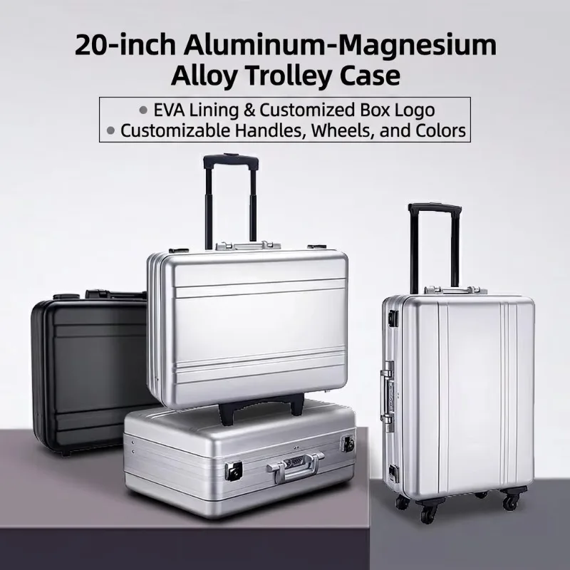 Customized Pulley Aluminum Alloy Storage Box 18 Inch 20 Inch Trolley Trolley Box Luggage Toolbox File Box