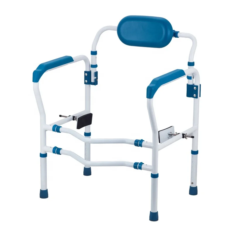 عالية القوة الكربون الصلب الأنابيب ارتفاع قابل للتعديل إطار أمان السكك الحديدية أداة خالية تركيب المرحاض مقبض إمساك درابزين لكبار السن