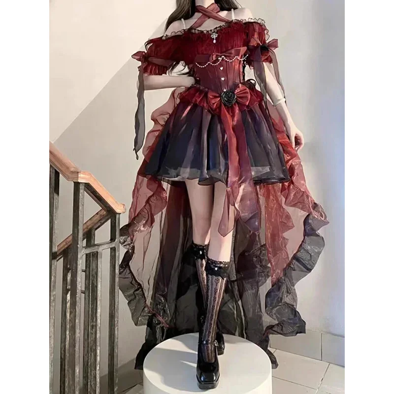 

Women's Lolita Suspender Dress Umbrella Princess Dress Flower Wedding Halloween Clothing