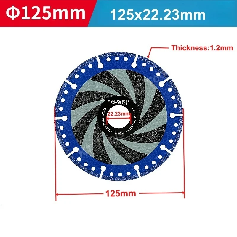 Lâmina de serra de diamante soldada a vácuo, 115/125/180/230mm, disco de corte multiuso para vergalhão de ferro, plástico, pvc, drywall, aço, pedra de metal