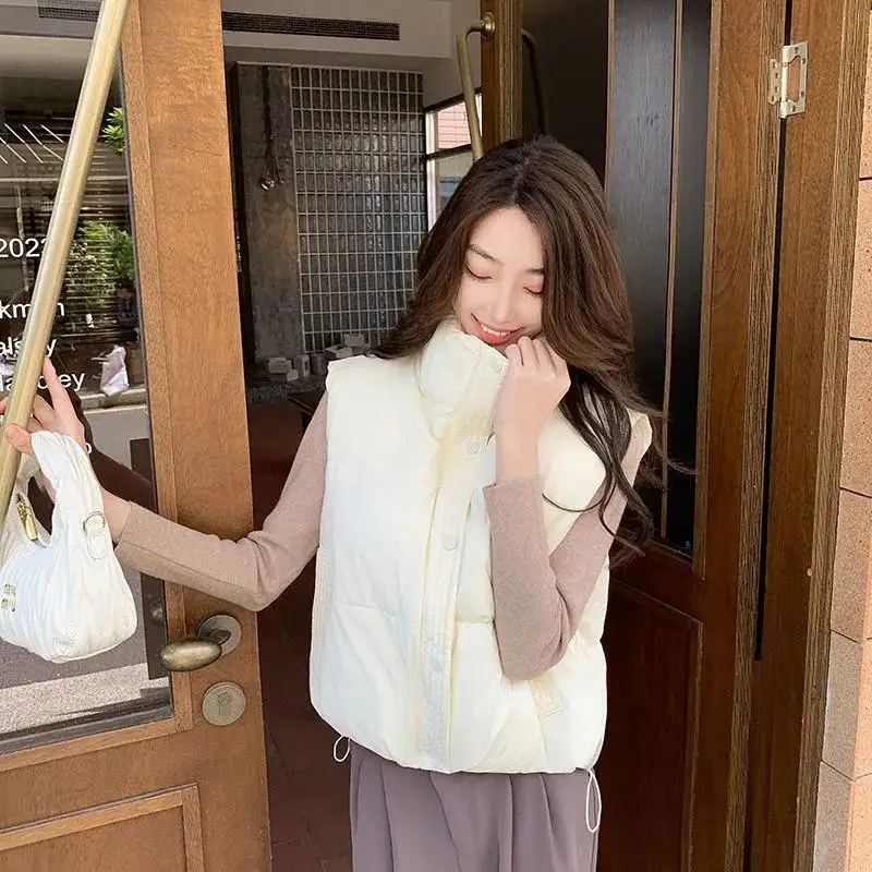 Damen-Daunenjacke, Weste, 2024, Herbst und Winter, neue leichte, lockere Or-Kragen-Freizeitweste, Oberbekleidung, Oulder-Pad