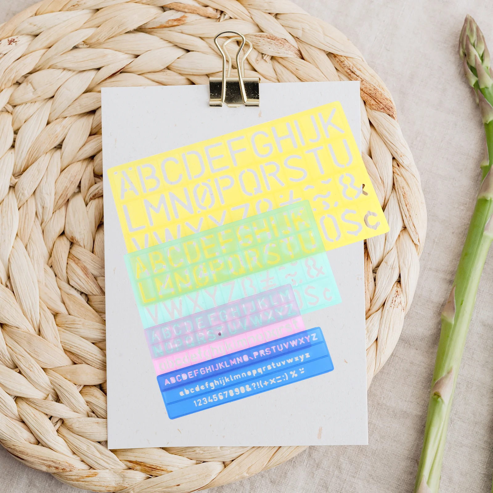 

4 set Digital Letter Ruler Set High-Quality Plastic For Scrapbook Craft Diy Art Projects Plastic Digital Template Symbol