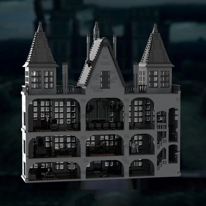 4064PCS Movie Scene Malfoy Manor Building Block Street View Model Assembly Bricks DIY Toy For Collectors Gift MOC-61644