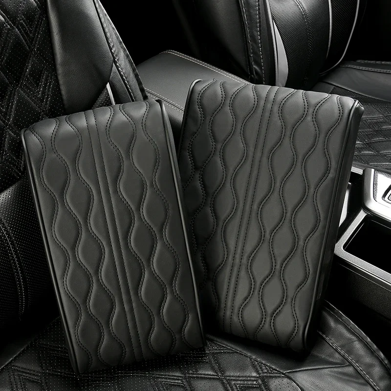 PU leather universal style car armrest pad for TOYOTA Corolla Camry RAV4 CHR Highlander Land Cuirser Prado car accessories