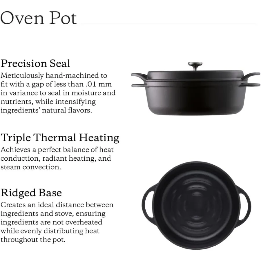 وعاء الفرن | وعاء من الحديد الزهر بالمينا غير السام | 26 سم ضحل (3.9 كيو تي) | آمنة للفرن | متوافق مع الحث | الفرن الهولندي | صنع في جا #2