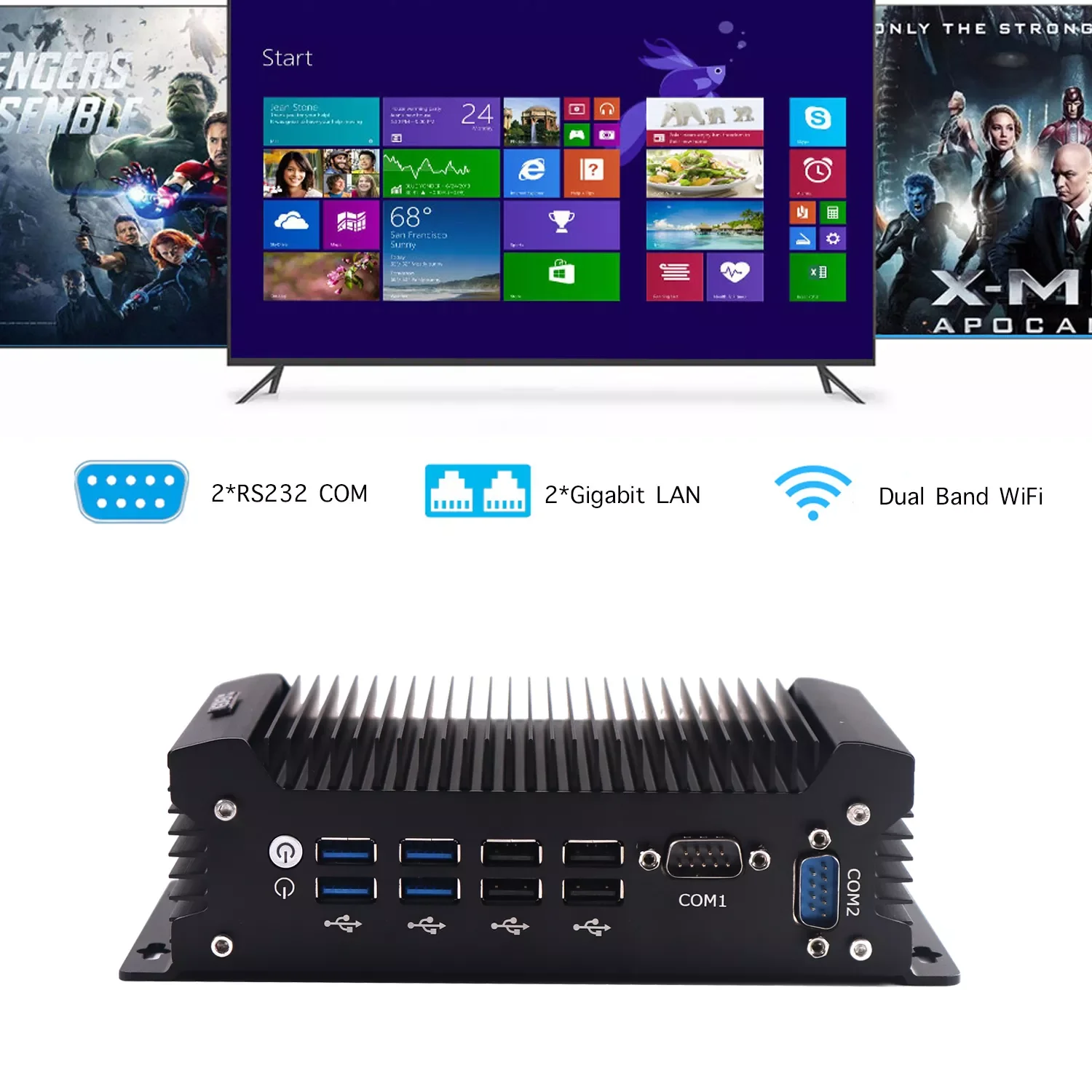 Hystou industrial fanless pc intel core i3 cartão sim módulo wifi ddr3 4g 8g banda dupla wifi 2.4g + 5g desktop computador windows10