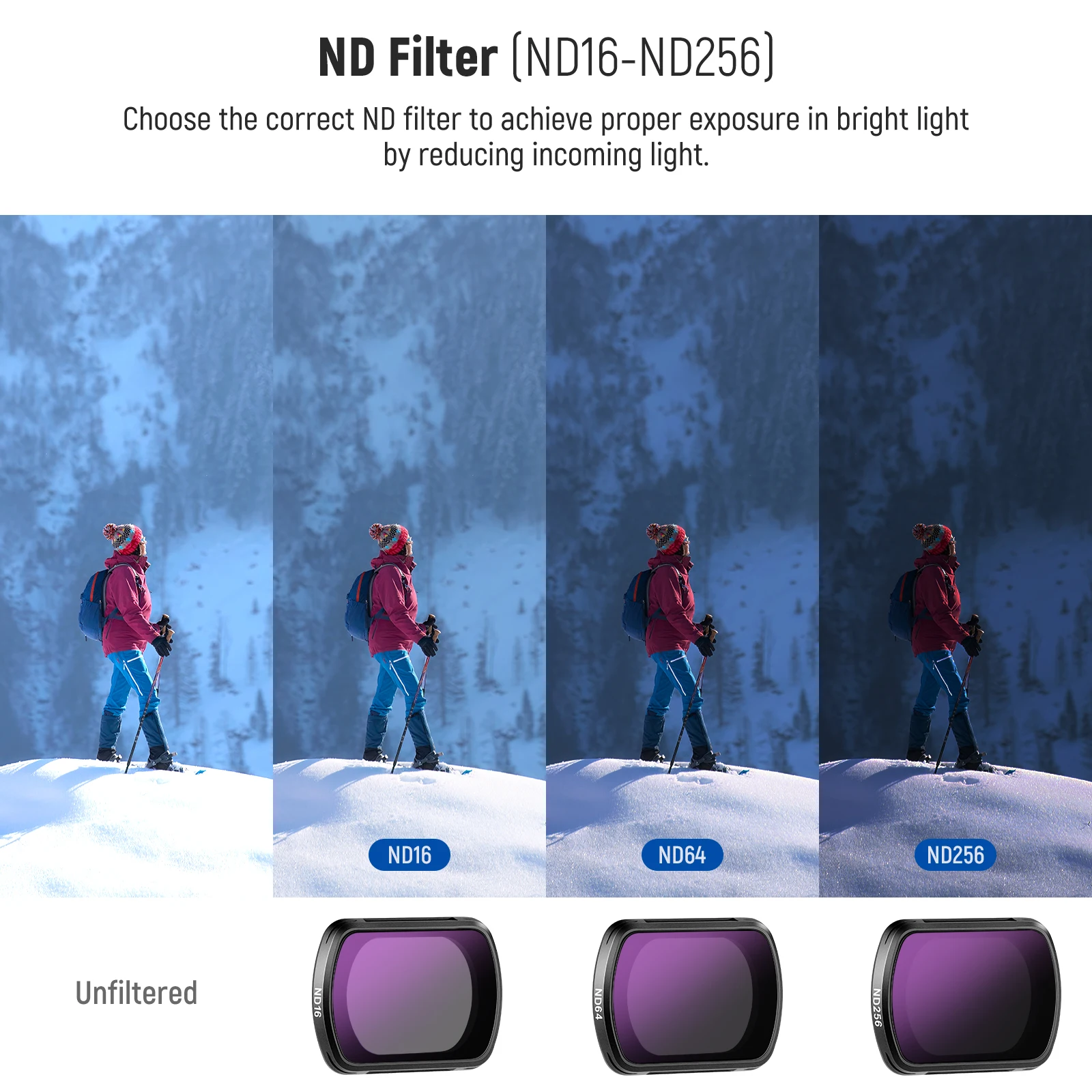 Neewer Magnetisches Nd-Filter-Set für DJI Osmo Pocket 3/4 Objektivfilter HD Mehrfach Beschichtetes Optisches Glas Gimbal-Kamera-Zubehör – Detail 3