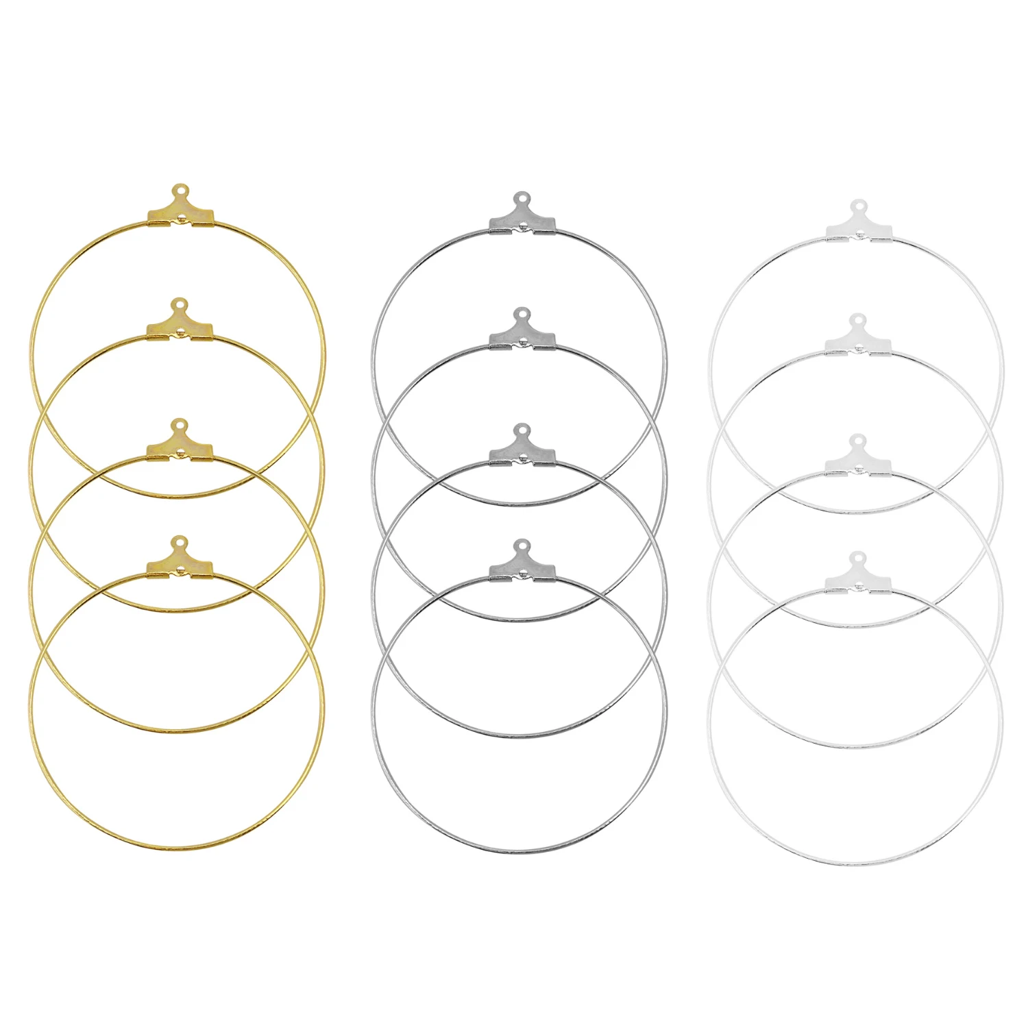 30 Stück/Set 25 30 35 40mm Metall Vergoldete Creolen Große Runde Ohrringe Drahtkreolen Haken für DIY Ohrringe Schmuck