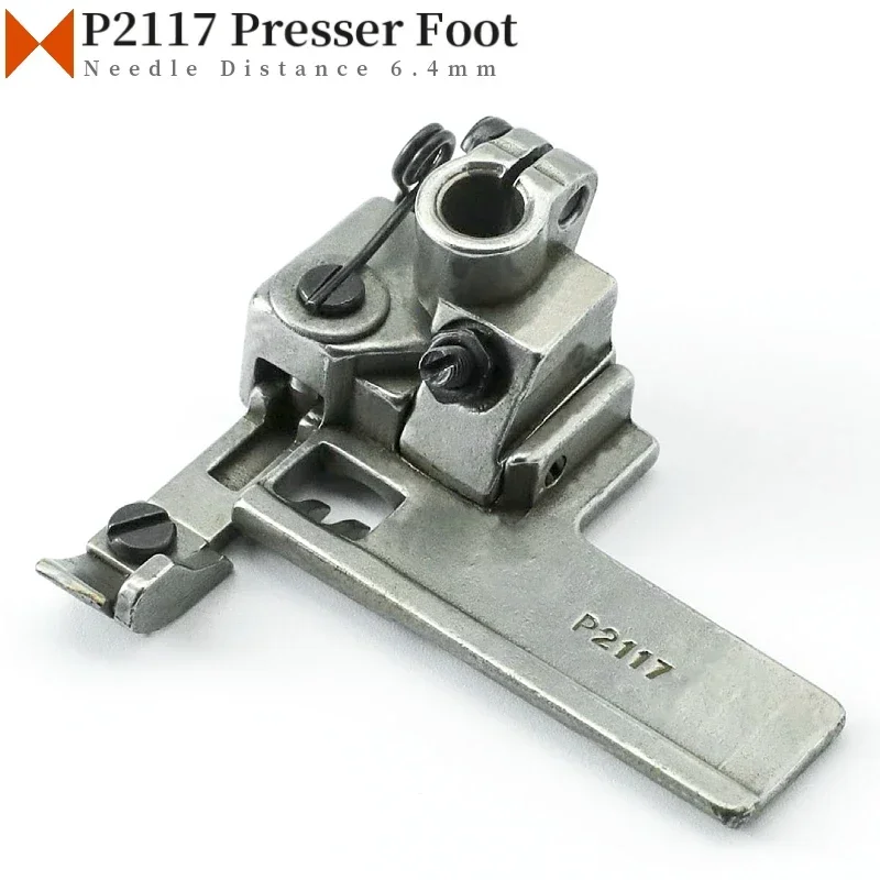 Calcador p2117 para máquina de costura de ponto de cobertura interlock, adequado para pegasus w500 w600 siruba f007 c007 yamato vc2700 6.4mm