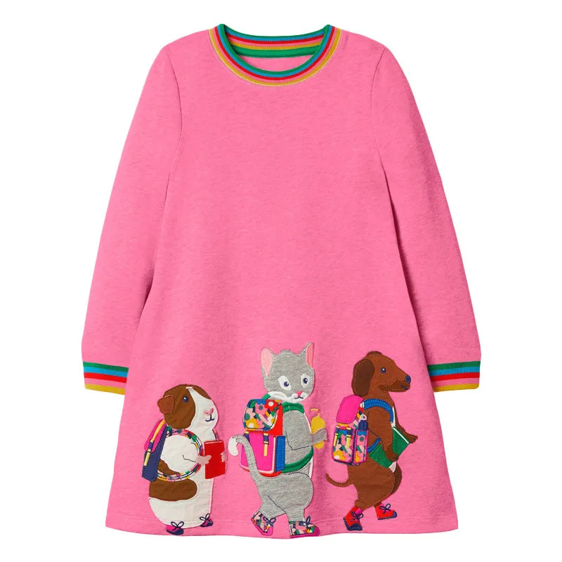 Jumping Meters-Vestidos espaciales de princesa para niñas, ropa de algodón para niños, cuello redondo, vestidos lindos para niños pequeños, otoño,