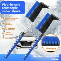 Car snow shovel multi-functional ice removal sweeper with safety hammer snow removal brush retractable snow removal shovel