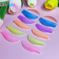 Libeauty 5 Pairs Silicone Lash Lift Shields Eyelash Perm Pads Lash Lifting Rods 3D Eyelash Curler Accessories Applicator Tools