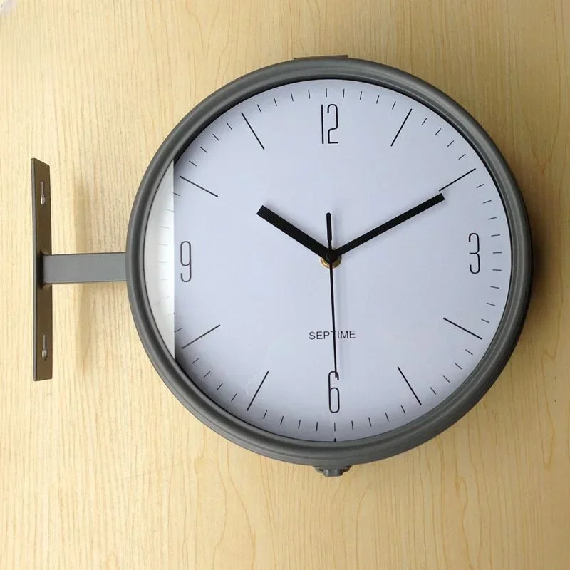 Metal Wall Clock Mechanism Double Faced Nordic Living Room Bedroom Silent Wall Watches Home Decor Reloj Pared Gift Ideas