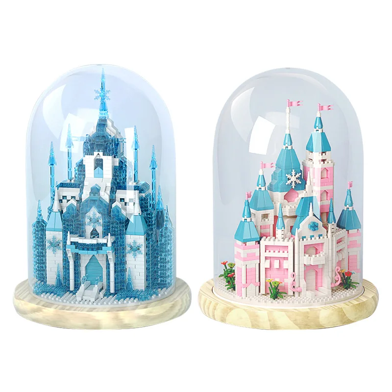 

Disney Frozen Castle Micro Building Blocks Display Box Included Magic Castle Mini Brick Figures Toys For Birthday Gift