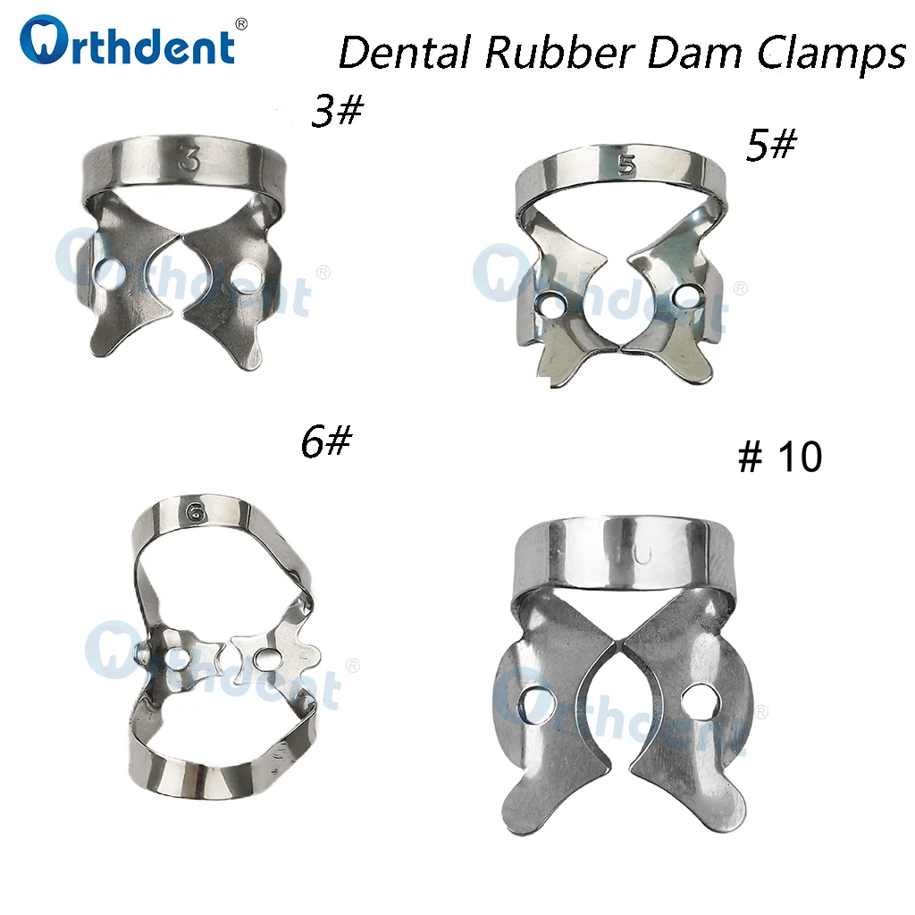 مشابك سدود مطاطية للأسنان من الفولاذ المقاوم للصدأ ، مشابك حاجز تصليح اللبية ، حاملات إطار ، أسنان المولي ، أدوات طب الأسنان ، 20 حجمًا