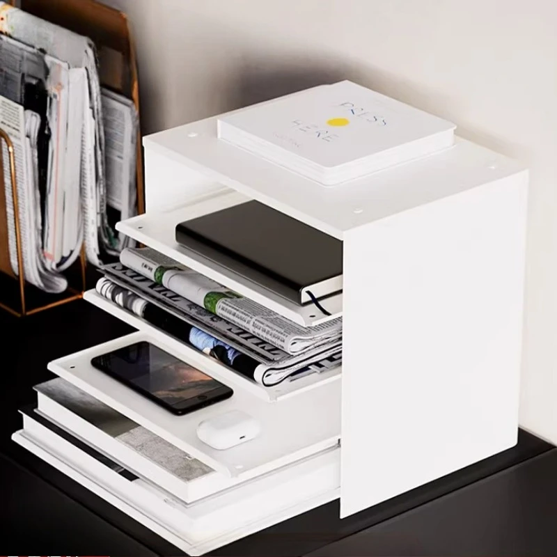 Multi-Functional Desktop Storage Organizer Compartments File Holder for A4 Paper Office Supplies Cosmetics Perfume Display Shelf