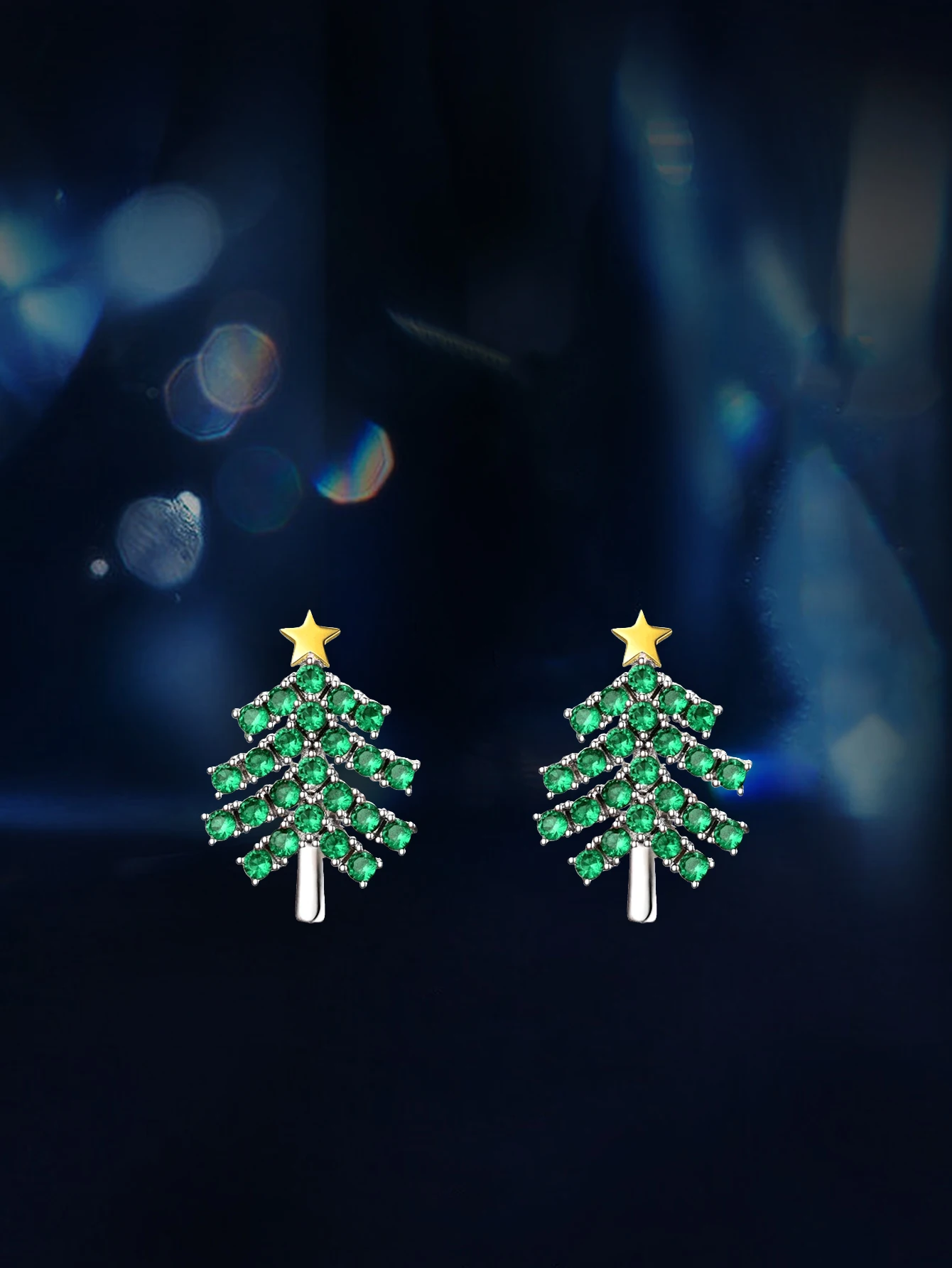 

Christmas Tree Earring Moissanite Stud Earrings for Women 925 Sterling Silver Earrings with Gra Certificate Fashion Jewelry