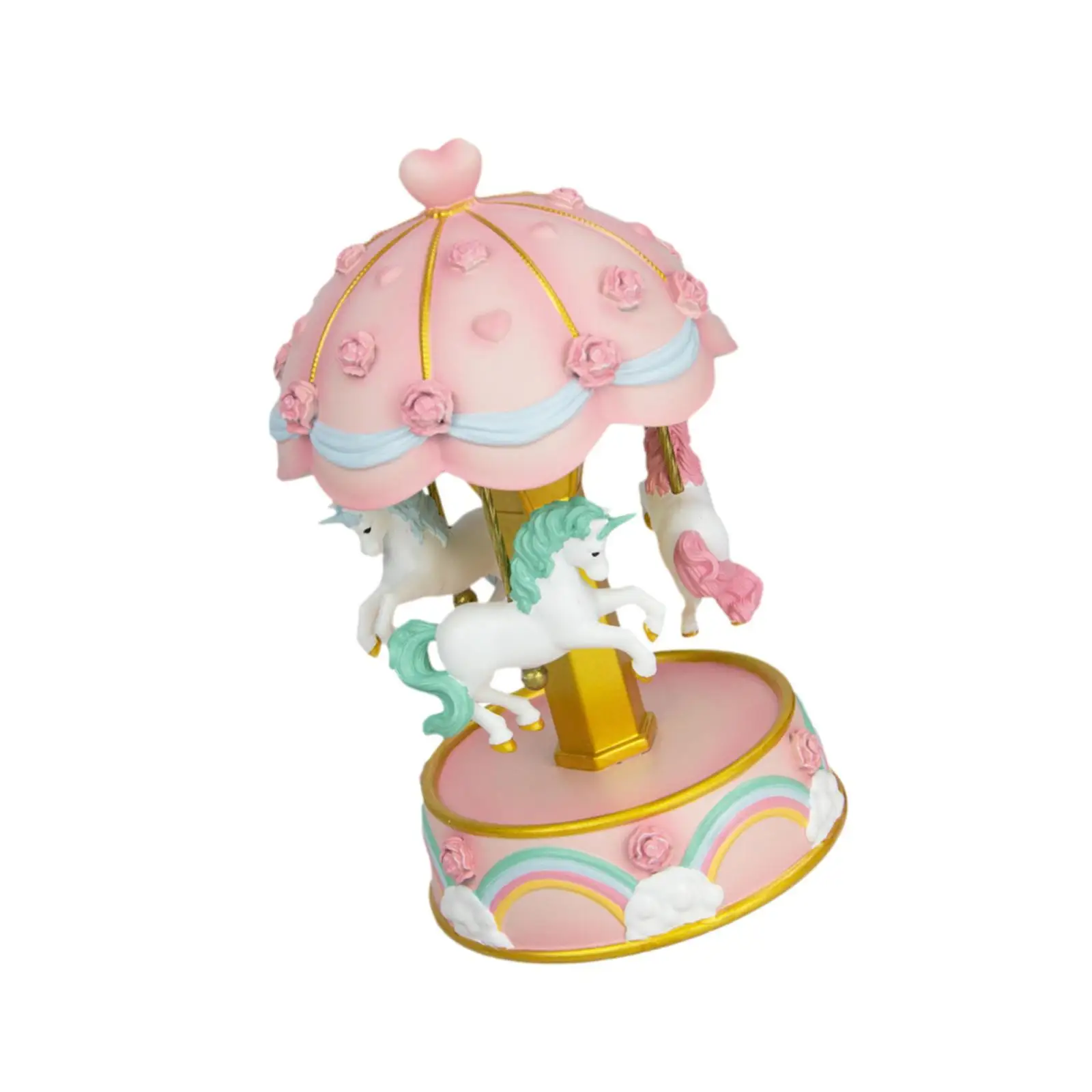 Turn Horse Carousel Musical Box with Colored Lights for New Year Gifts