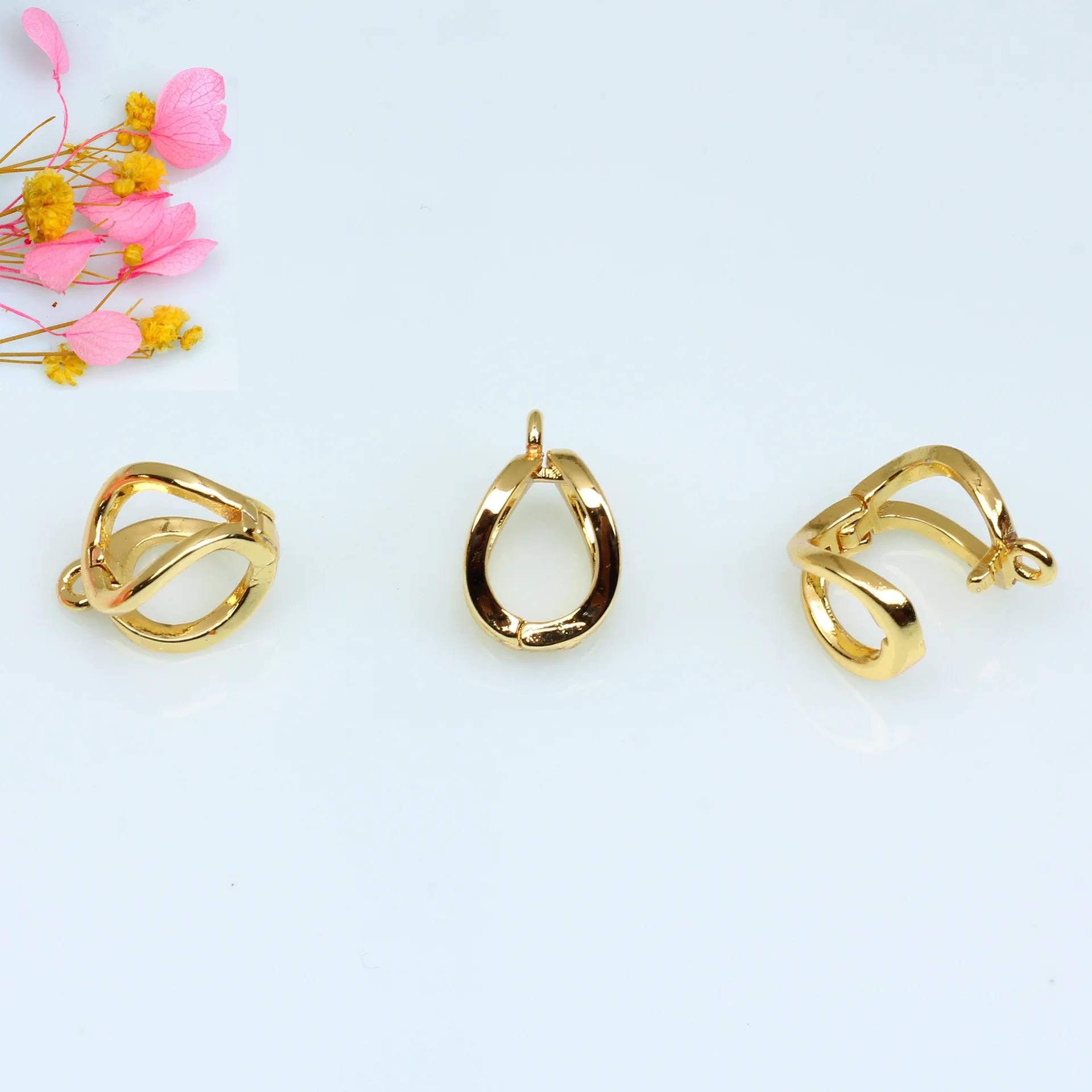 14K Openable Tiny Cage Charm Pearl Bead Holding Pendant 10 pcs