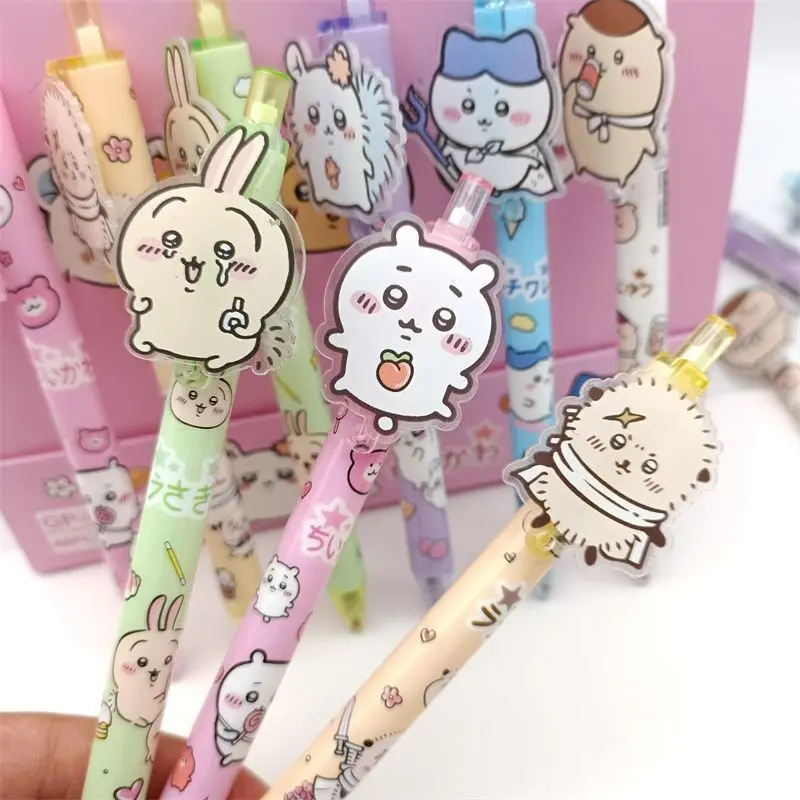 Chiikawa Usagi Hachiware creative cute patch shape press quick-drying non-bleeding gel pen student special black pen for exams