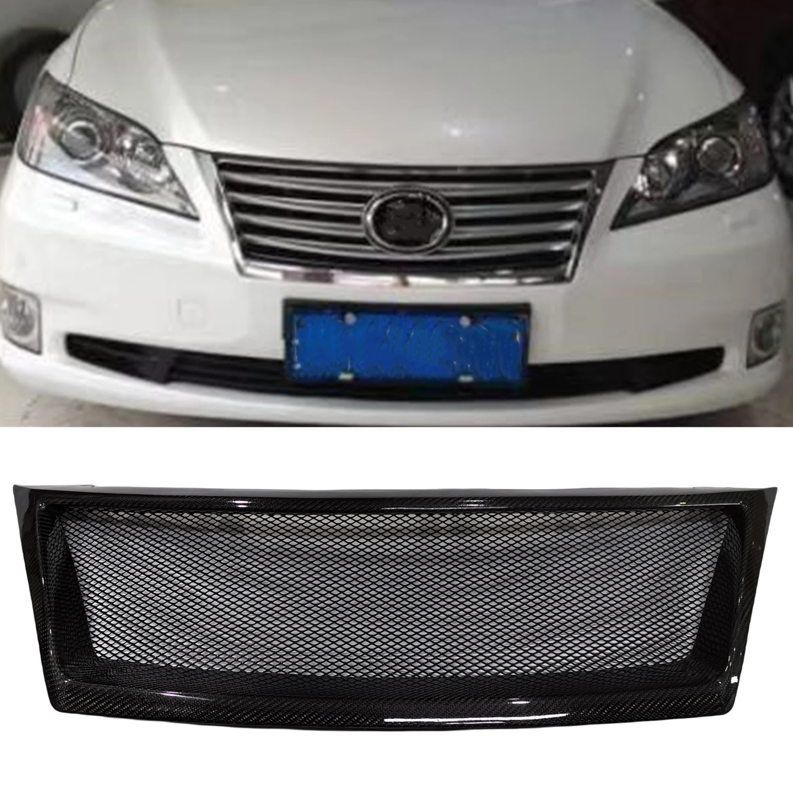 

Racing Grill Front Grille For Lexus ES350 2010 2011 2012 Real Carbon Fiber Car Upper Bumper Hood Mesh Grid Body Kit