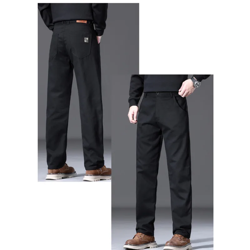 2025 cuatro estaciones nuevo básico Volkswagen pantalones casuales de los hombres sueltos tubo recto moda versátil Color sólido pantalones de cintura media