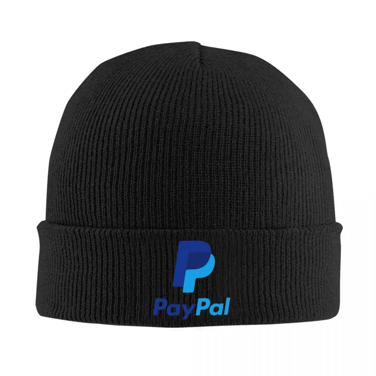 Paypal Logo Warm Knitted Cap Hip Hop Bonnet Hat Autumn Winter Outdoor Beanies Hats for Unisex Adult