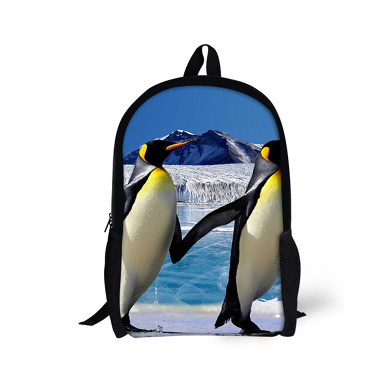 Cartoon Novelty Youthful Cute Penguin Student School Bags Notebook Backpacks 3D Printed Oxford Waterproof Boys/Girls Travel Bags