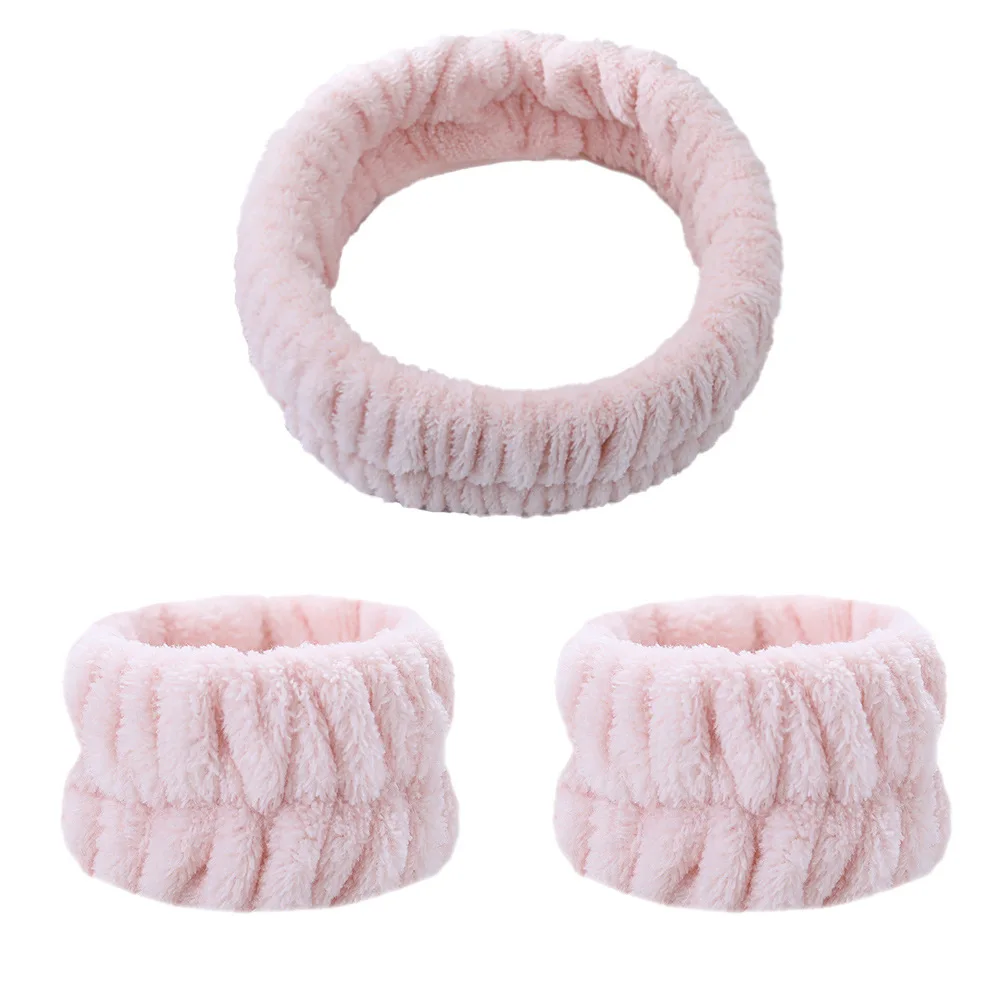 Gesichtswasch-Armband-Set, Damen-Stirnband-Armbänder, saugfähige, wasserdichte Armbänder, Make-up, Gesichtswasch-Haarbänder – Detail 12